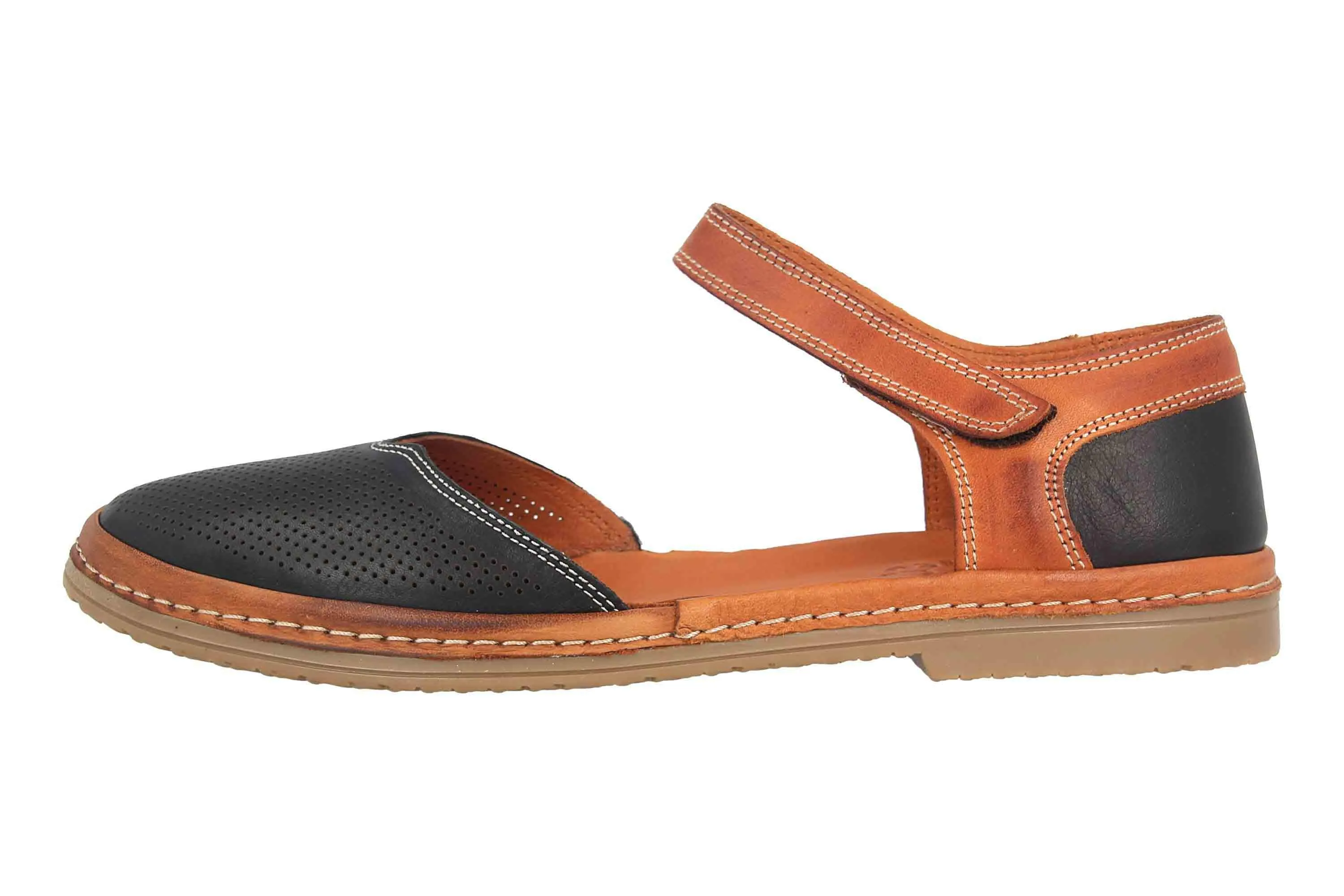 Manitu Sandaletten in Übergrößen Schwarz 911006-1 große Damenschuhe